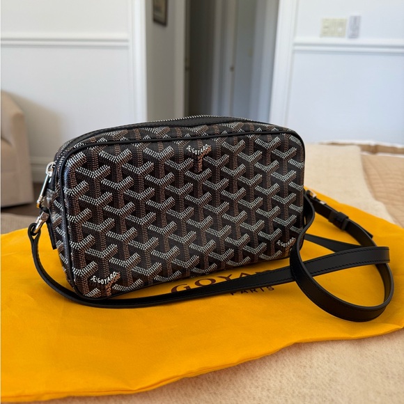 Goyard Black and Brown Patterned Shoulder Bag - Picture 4 of 5